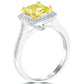 2.12 Carat Fancy Yellow Princess Cut Diamond Engagement Ring 18k White Gold
