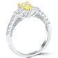 1.53 Carat Fancy Yellow Pear Shape Diamond Engagement Ring 14k Vintage Style