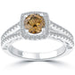1.48 Carat Natural Fancy Cognac Brown Diamond Engagement Ring 18k White Gold