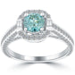 1.82 Carat Fancy Blue Diamond Engagement Ring 14k Gold Pave Halo Vintage Style