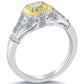 1.54 Carat Fancy Yellow Radiant Cut Diamond Engagement Ring 14k Vintage Style