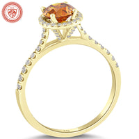 1.26 Carat GIA Certified Natural Fancy Orange Diamond Engagement Ring 14k Gold