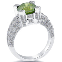 5.67 Carat Fancy Green Diamond Engagement Ring 18k White Gold