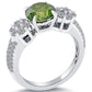 3.65 Carat Fancy Green Diamond Engagement Ring 14k White Gold