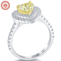 1.72 Ct. GIA Certified Fancy Yellow Heart Shape Diamond Engagement Ring 18k Gold