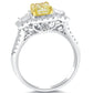 1.64 Carat Fancy Yellow Radiant Cut Diamond Engagement Ring 14k Vintage Style