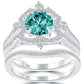 Blue Diamond Engagement Ring & Wedding Band Set  2016 Front Top