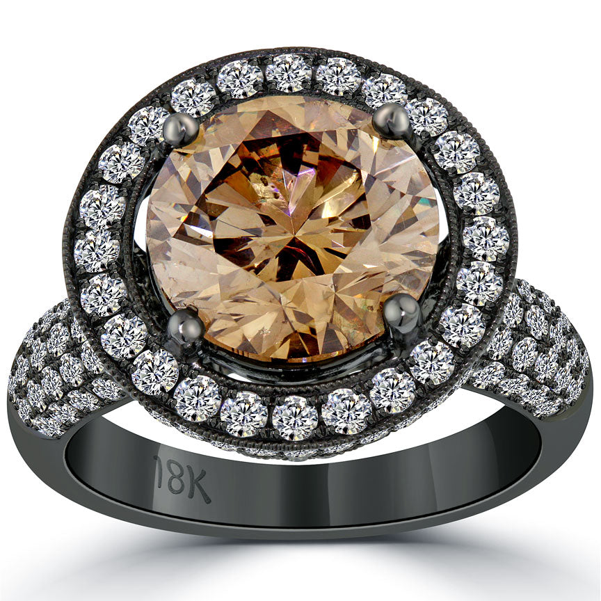 Cognac diamond clearance engagement ring