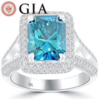 5.08 Carat GIA Certified Fancy Blue Diamond Engagement Ring 18k White Gold