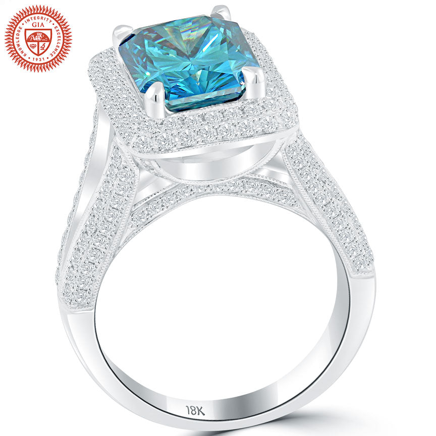 5.08 Carat GIA Certified Fancy Blue Diamond Engagement Ring 18k White –  Liori Diamonds
