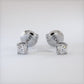 0.50ctw Round Brilliant Diamond Studs Earrings Basket Set in 14k White Gold