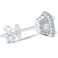 1.75 Carat E-VS1 Princess Cut Pave Halo Diamond Studs Earrings 18k White Gold