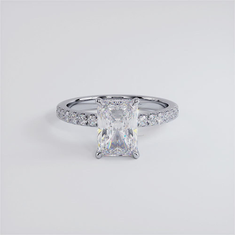 2 Carat Radiant Cut Under Halo Petite Micropavé
