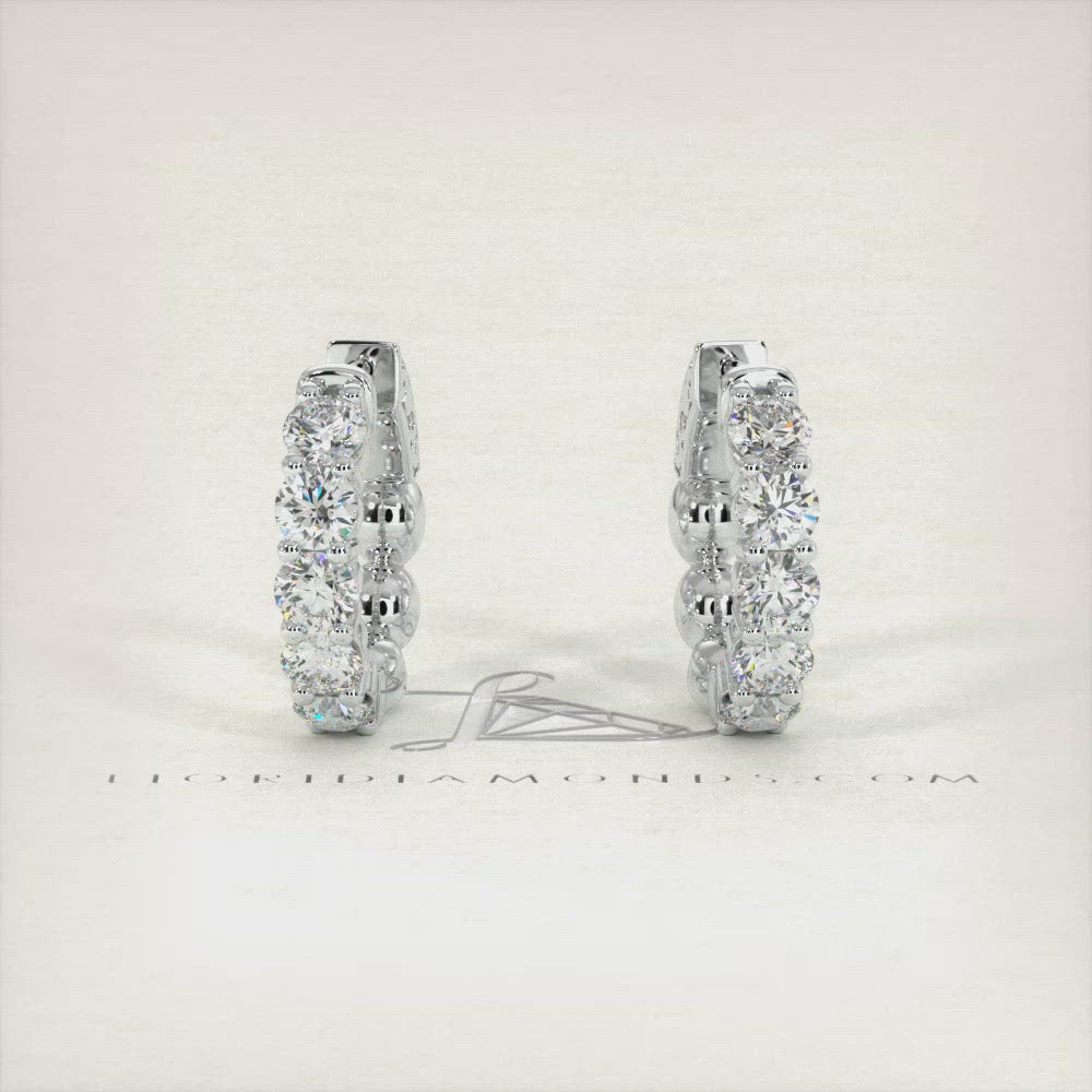2.00ctw F-SI Ladies Huggie Hoop Earrings 14k White Gold