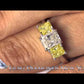 ER-0861 - 2.50 Carat Fancy Yellow & White Radiant Cut Three Stone Diamond Engagement Ring