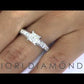 ER-0306 - 1.52 Carat G-VS1 Certified Princess Cut Diamond Engagement Ring 18k White Gold