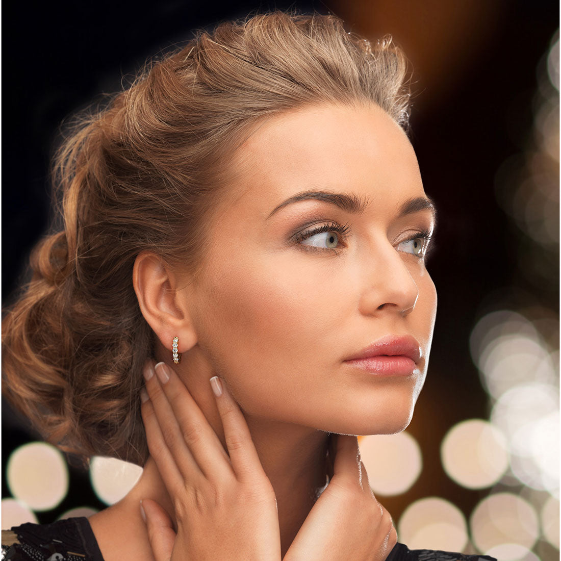 0.50ctw F-VS Ladies Huggie Hoop Earrings 14k Yellow Gold