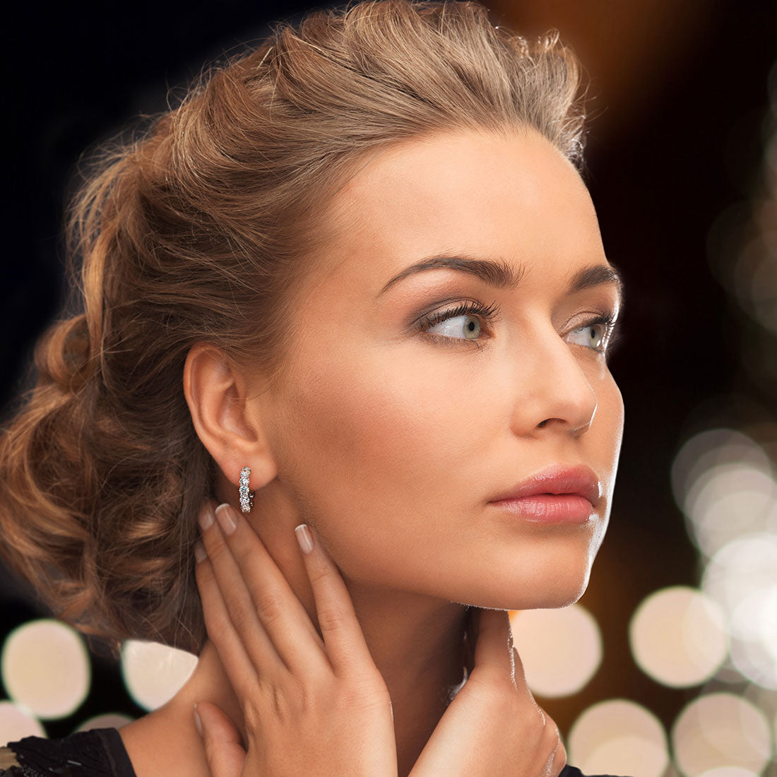 2.00ctw F-SI Ladies Huggie Hoop Earrings 14k White Gold