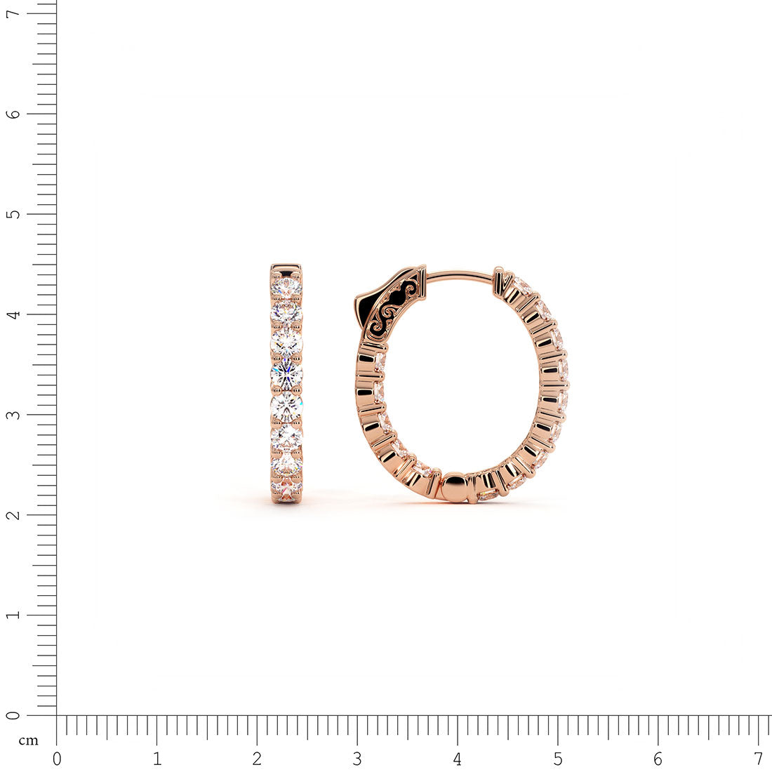 2.80ctw F-SI Ladies Huggie Hoop Earrings 14k Rose Gold