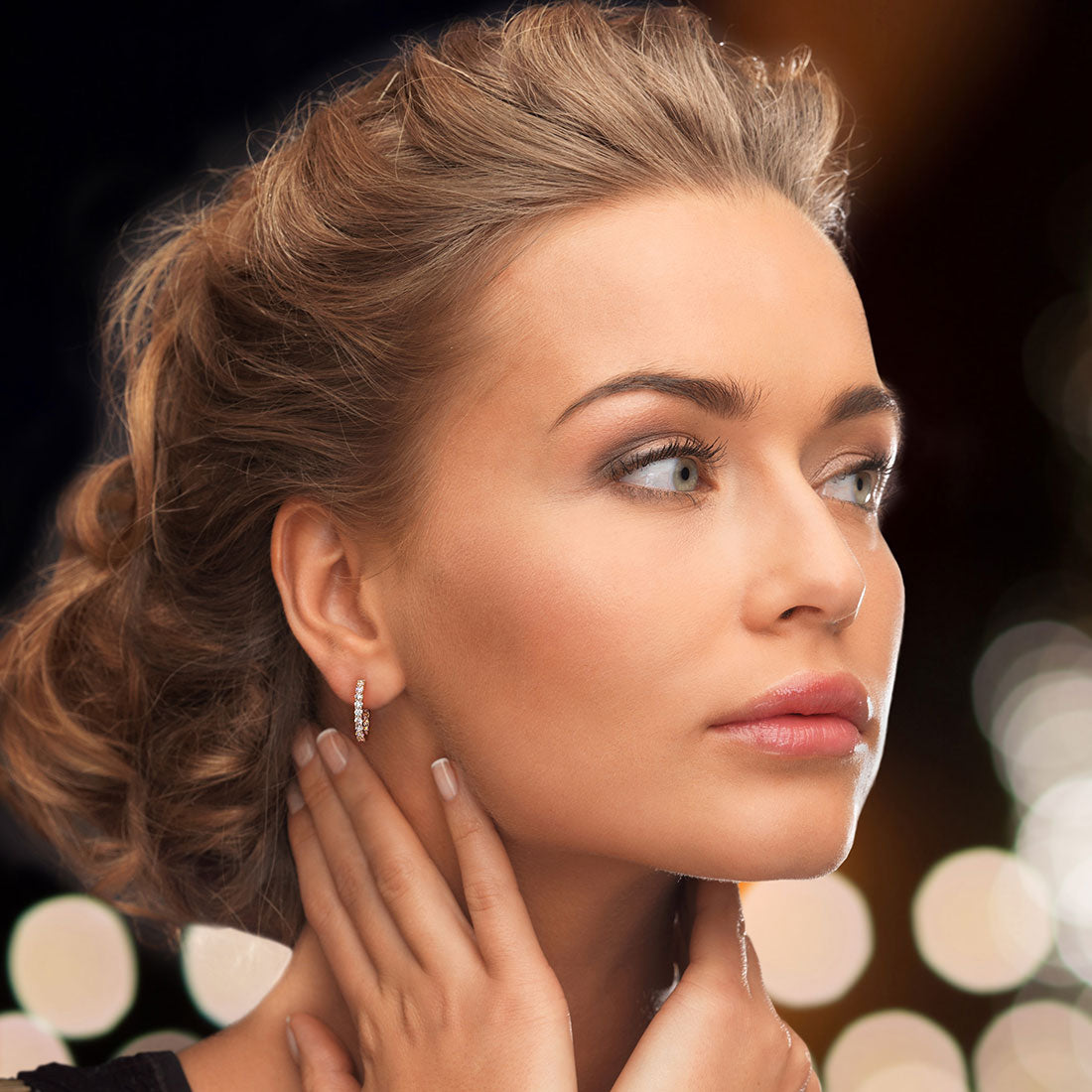 2.80ctw F-SI Ladies Huggie Hoop Earrings 14k Rose Gold