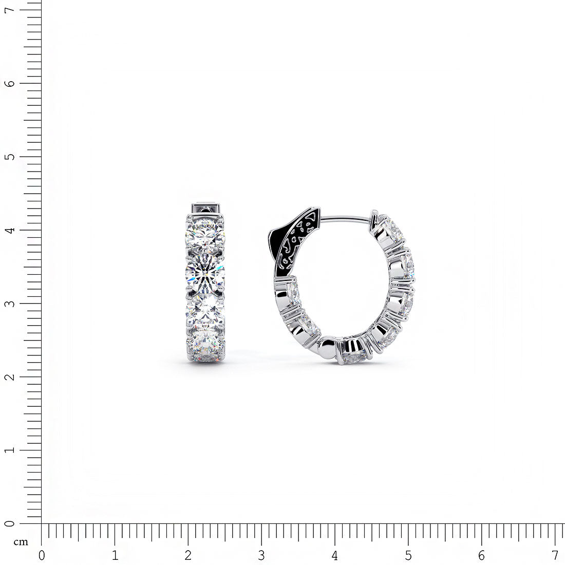 7.00ctw F-SI Ladies Huggie Hoop Earrings 14k White Gold