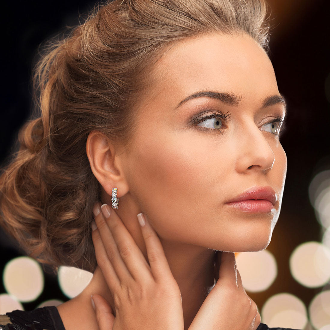 7.00ctw F-SI Ladies Huggie Hoop Earrings 14k White Gold