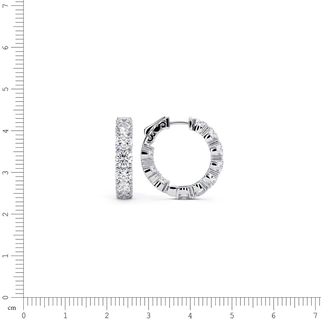 6.00ctw F-SI Ladies Huggie Hoop Earrings 14k White Gold