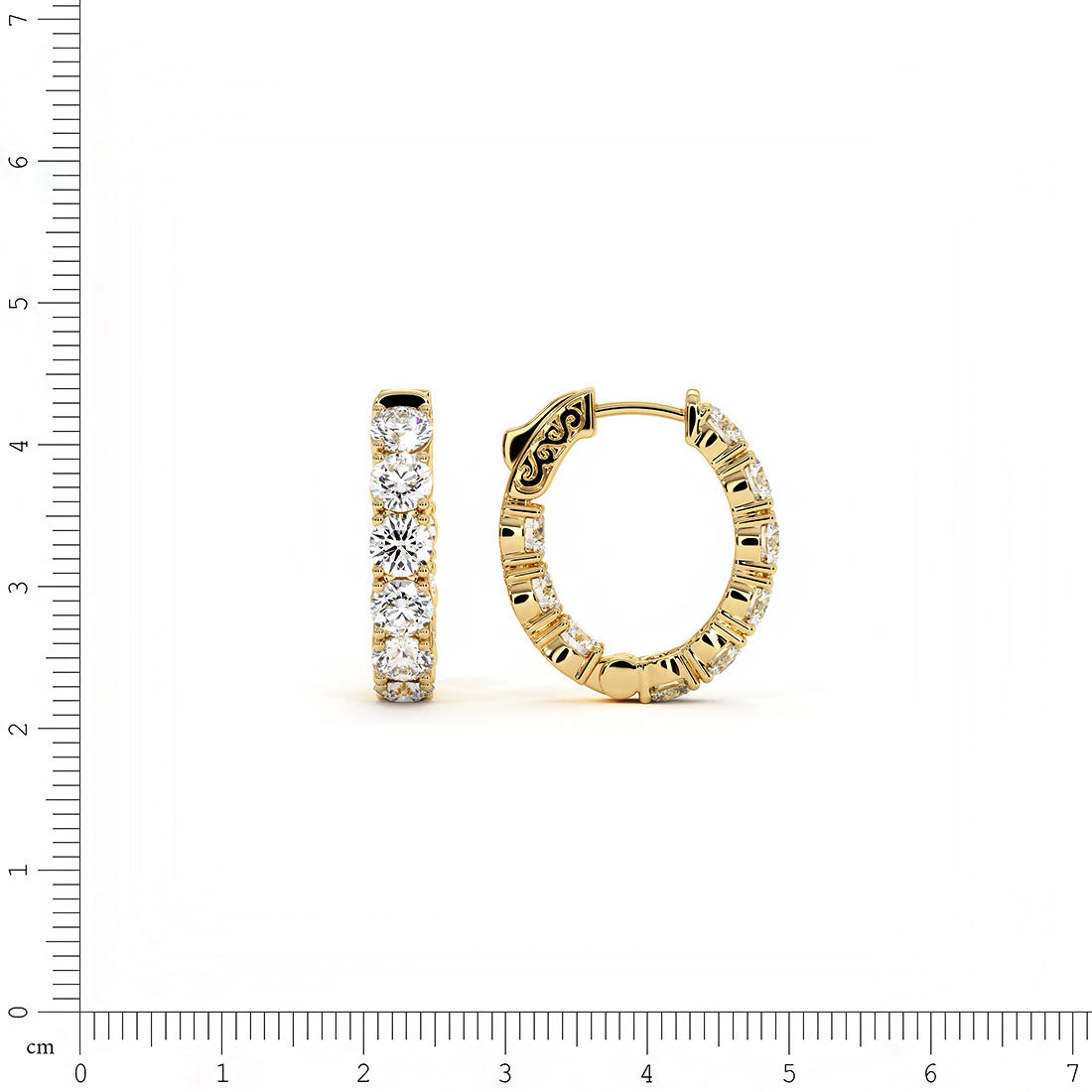 5.40ctw F-SI Ladies Huggie Hoop Earrings 14k Yellow Gold