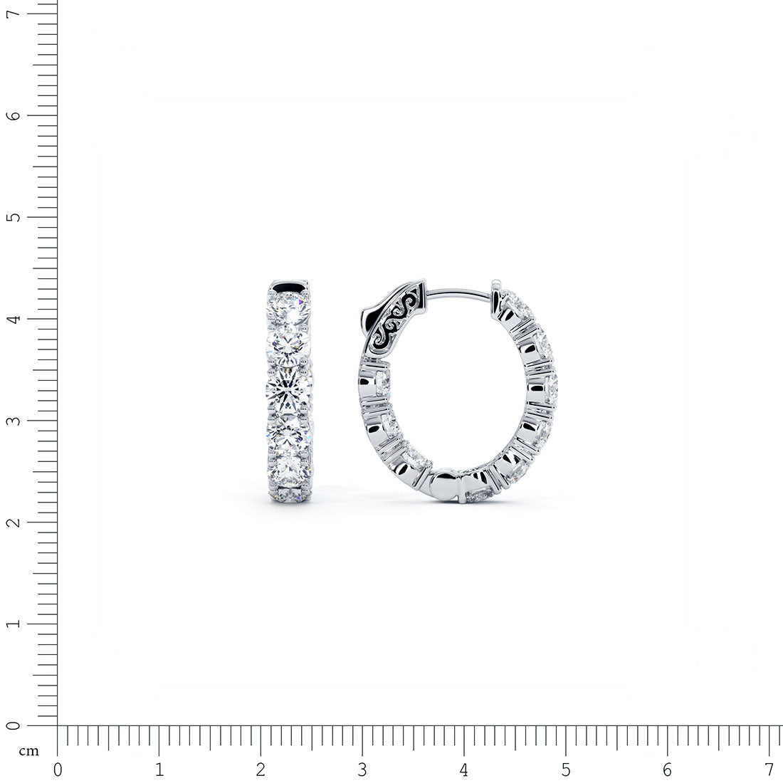6.40ctw F-SI Ladies Huggie Hoop Earrings 14k White Gold