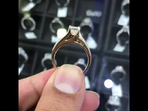 ER-0987 - 2.20 Carat J-VS1 Certified Princess Cut Diamond Engagement Ring 14k Yellow Gold