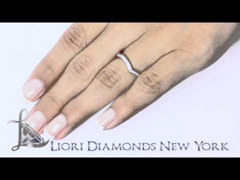 WBE-26 - 0.26 Carat Custom Curve Matching Diamond Wedding Band Ring 18k White Gold