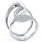 0.94 Carat F-VS Diamond Cocktail Fashion Ring 14k White Gold