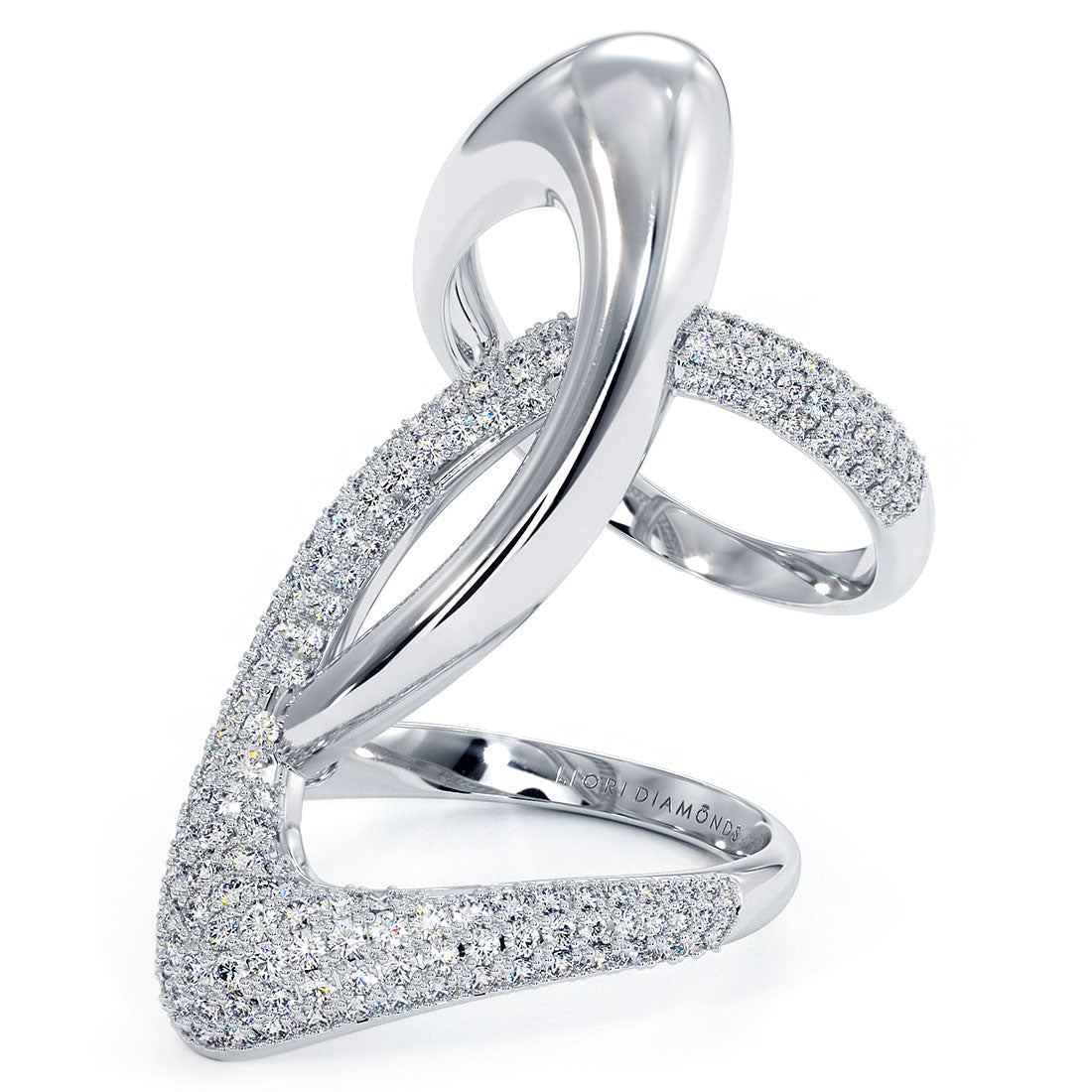 1.55ctw Diamond Cocktail Fashion Ring 14k White Gold