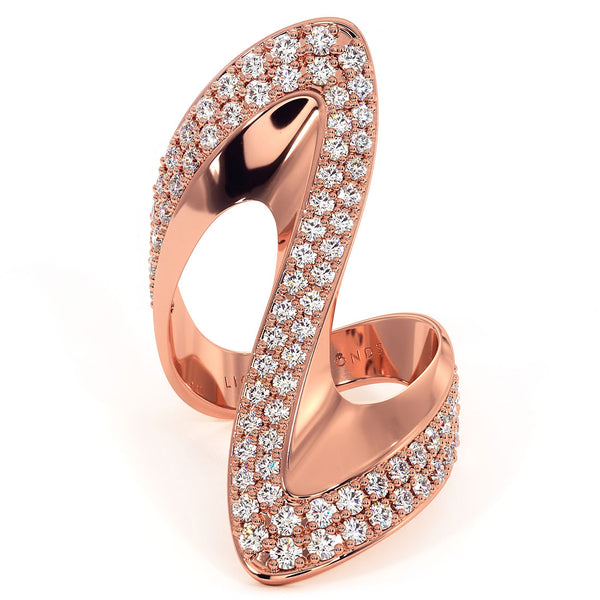 2.25ctw Diamond Cocktail Fashion Ring 14k Rose Gold