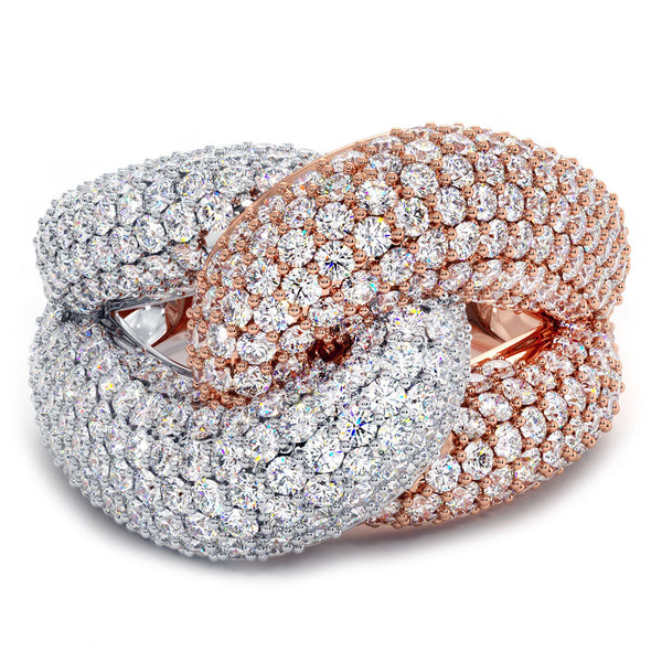 3.47ctw Diamond Cocktail Fashion Ring 14k Rose & White Gold