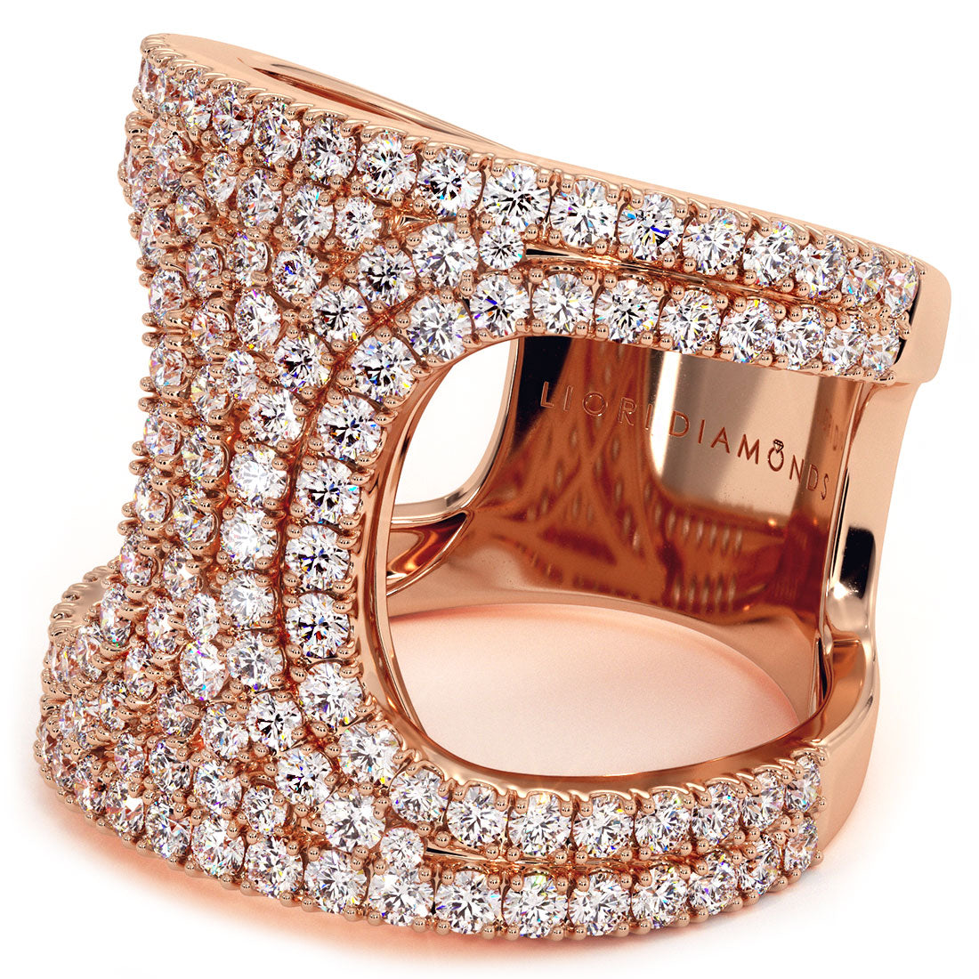 1.83ctw Diamond Cocktail Fashion Ring 14k Rose Gold