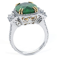 10.05 Carat Colombian Emerald & Diamond Cocktail Ring 18k White Gold
