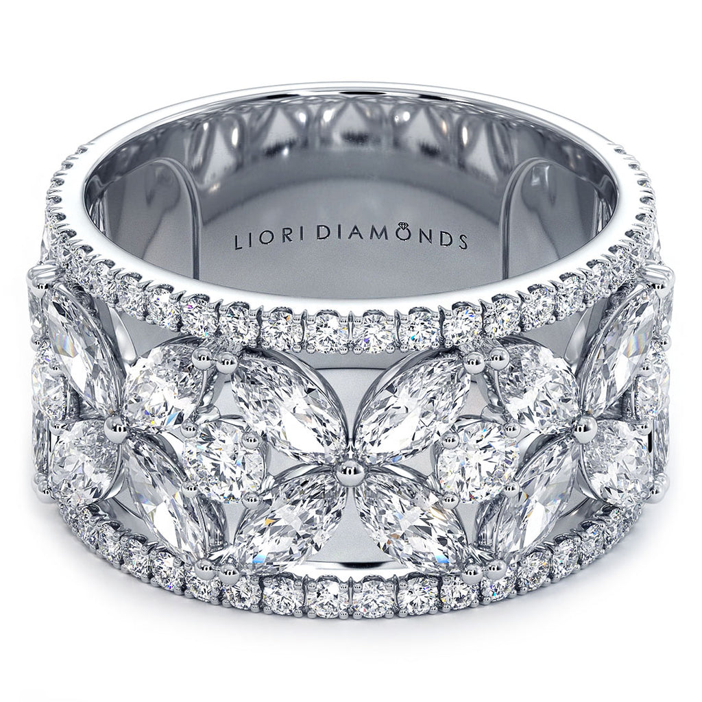 Tiffany & Co Victoria Platinum Marquise Round Diamond Tennis Bracelet 6