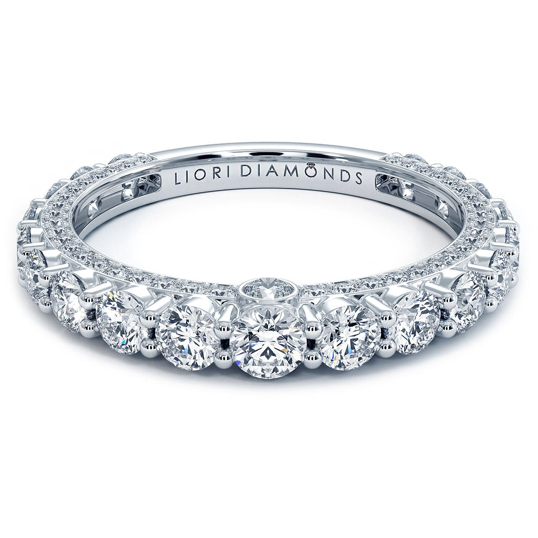 2.18ctw Art Deco Design Wedding Band 14k White Gold Antique Vintage Style