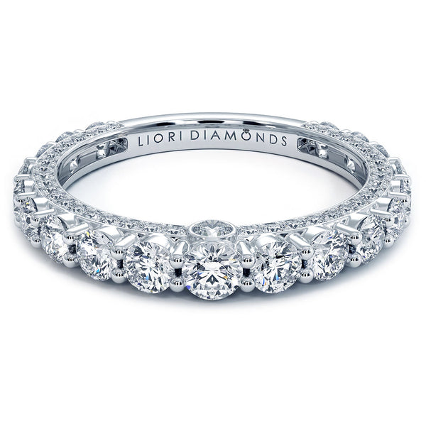 2.18ctw Art Deco Design Wedding Band 14k White Gold Antique Vintage Style
