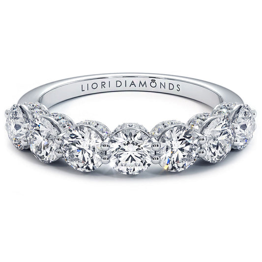 2.75 Carat Natural Diamond Wedding Band Ring Anniversary Ring 18k White Gold Front