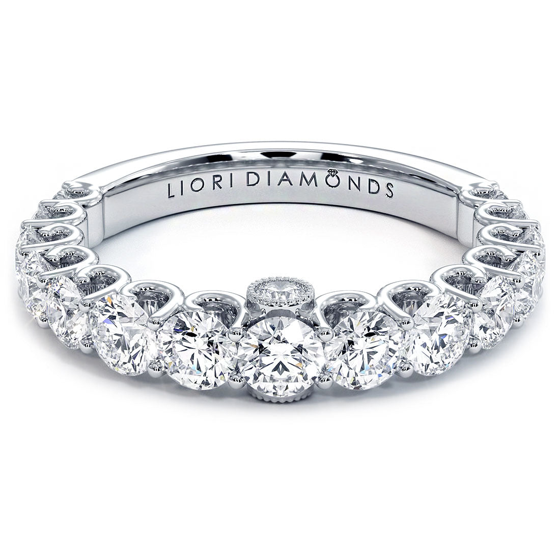 1.92ctw Art Deco Design Wedding Anniversary Band 14k White Gold Vintage Style