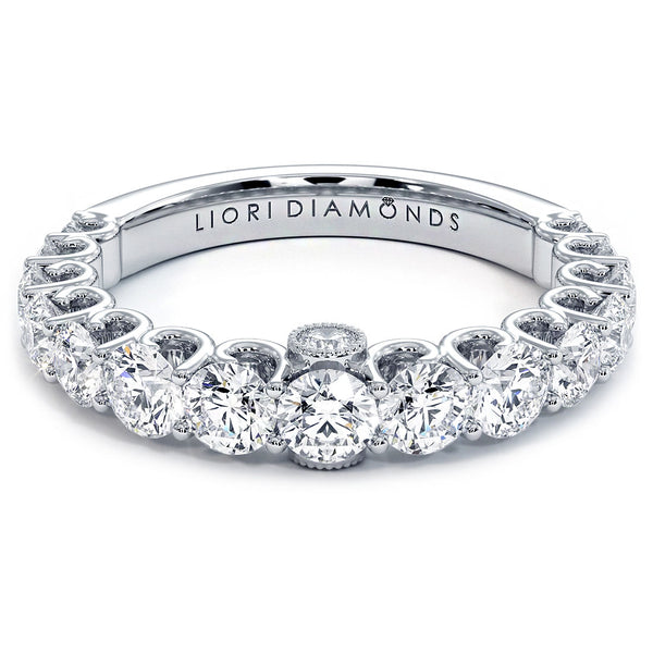 1.92ctw Art Deco Design Wedding Anniversary Band 14k White Gold Vintage Style