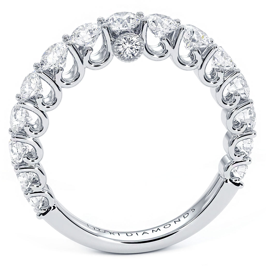 1.92ctw Art Deco Design Wedding Anniversary Band 14k White Gold Vintage Style