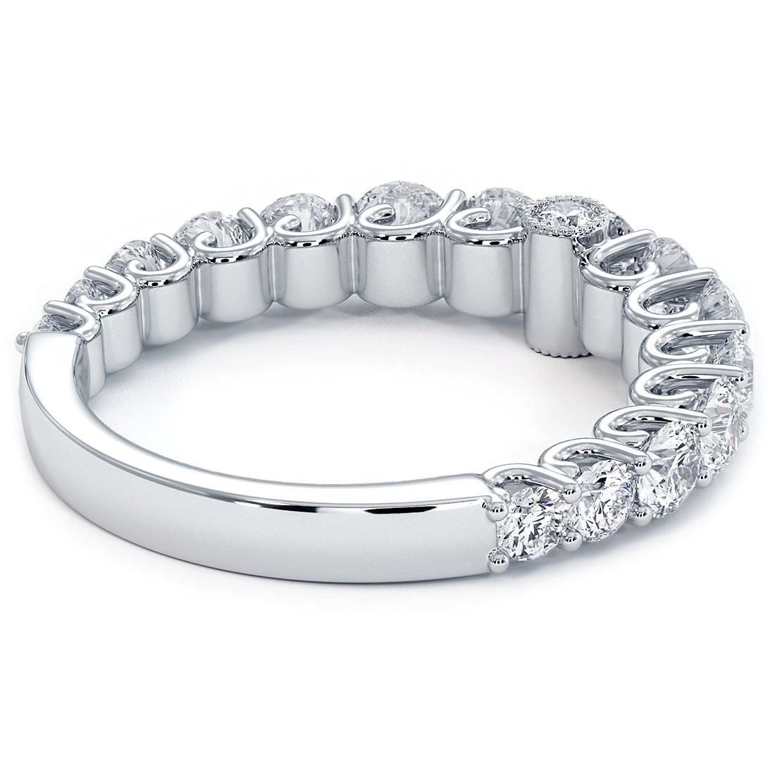 1.92ctw Art Deco Design Wedding Anniversary Band 14k White Gold Vintage Style