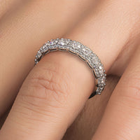 1.10 Carat F-VS Diamond Wedding Band Ring Anniversary Ring 18k White Gold