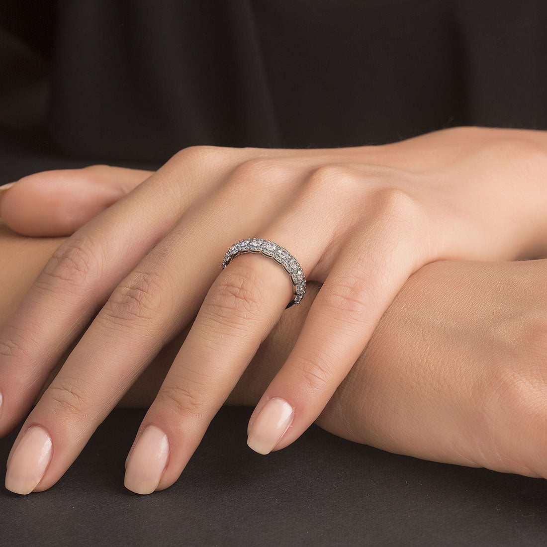 1.10ctw F-VS Diamond Wedding Band Ring Anniversary Ring 18k White Gold