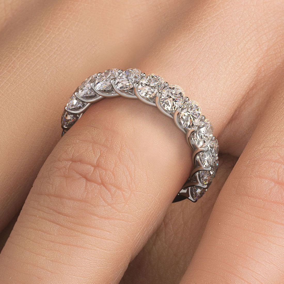 4.75ctw Oval Cut Diamond Wedding Band Ring Anniversary Ring 14k White Gold