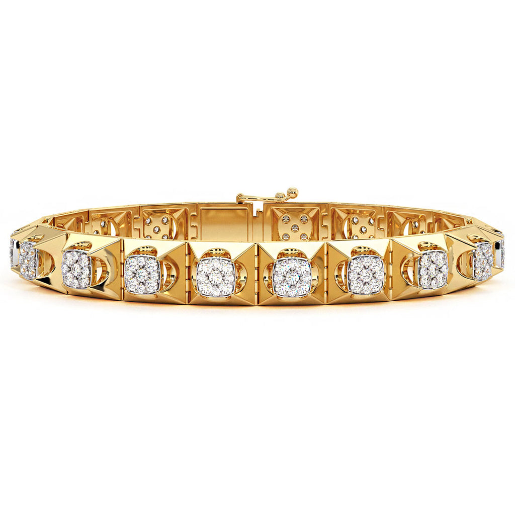 KOLOURS Jewelry Spectra Gold Diamond Tennis Bracelet - Men - Gold Bracelets - XXL
