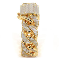 19.78 Carat F-VS Diamond Miami Cuban link Bracelet 335 Grams 14k Yellow Gold